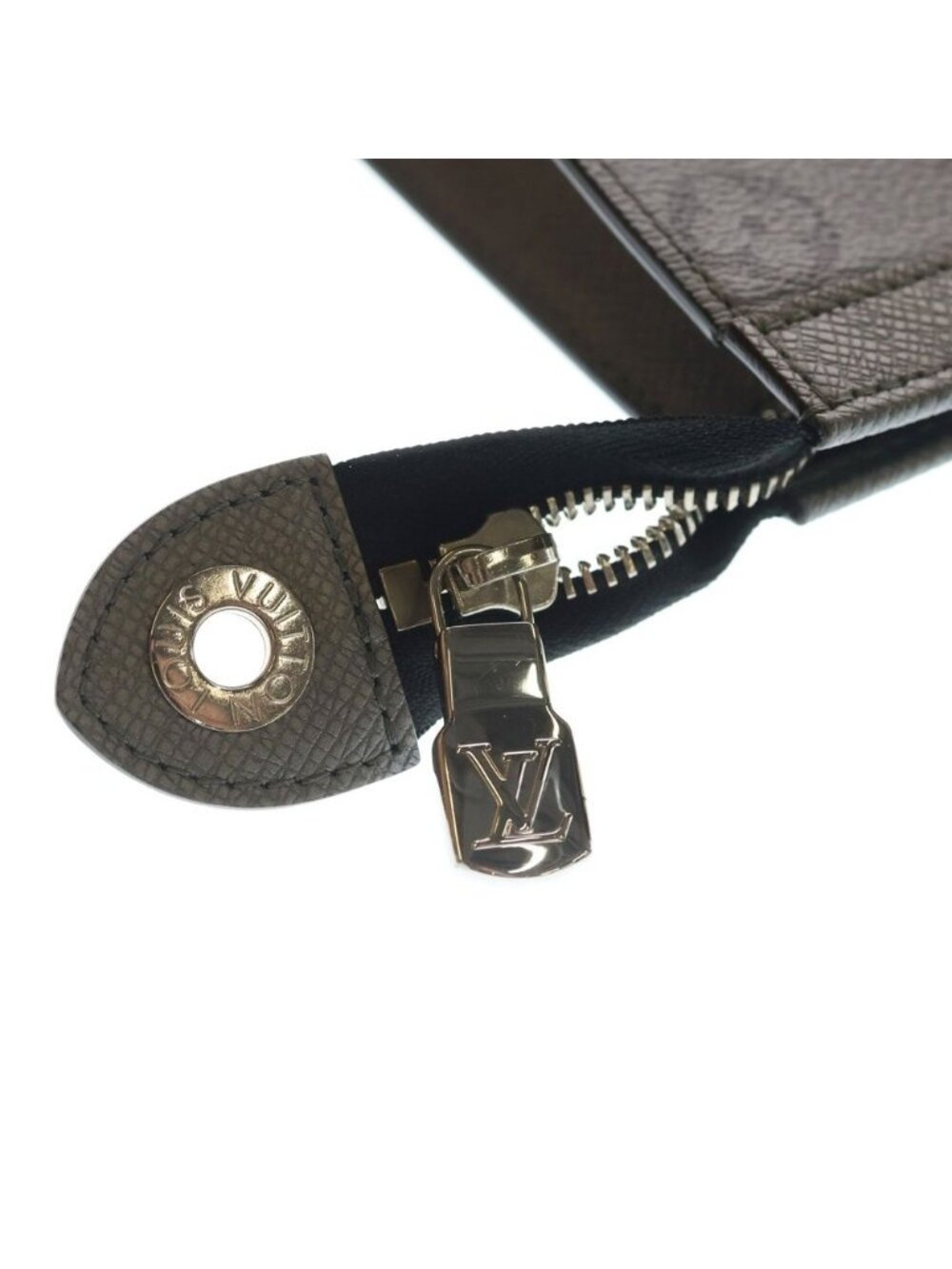 Louis Vuitton Monogram Eclipse Reverse Pochette Voyage Clutch Dark Gray Silver - Picture 5 of 7
